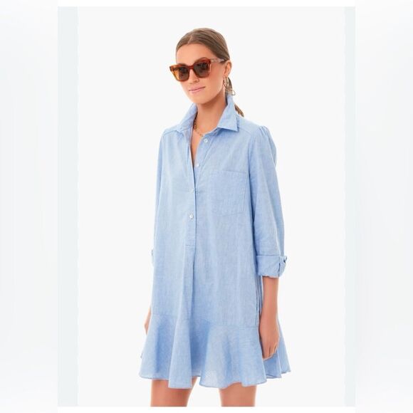 NWT TUCKERNUCK  Chambray Callahan SHIRT DRESS LADIES Long Sleeve  Medium M $178 - Picture 1 of 15